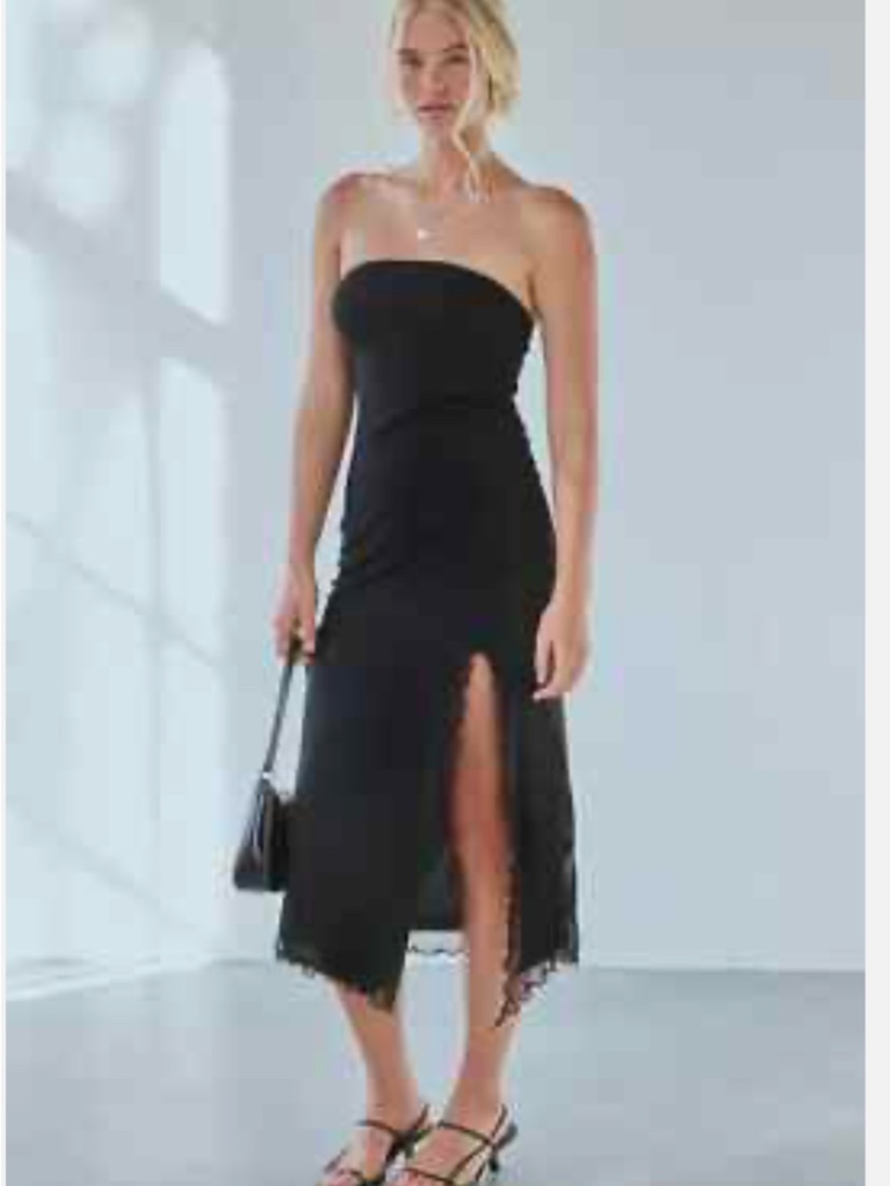 Urban Outfitters Women's Samara Mesh
Strapless Midi Dress Black Size Small